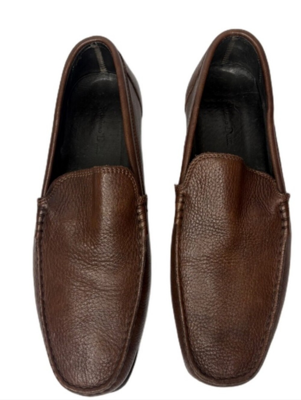 Massimo Dutti Brown Pebbled Leather Slip-On Loafers Size 45 (12)